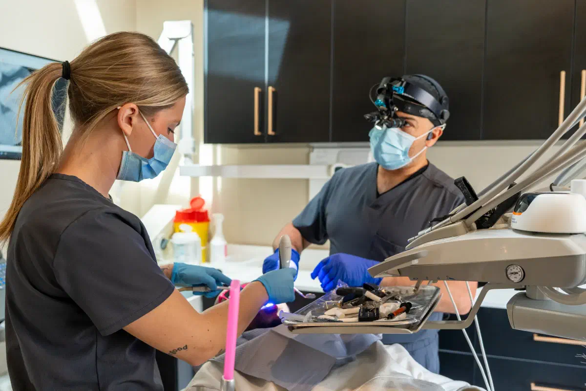 The Cookstown Dental Centre team caring for a patient in a treatment room