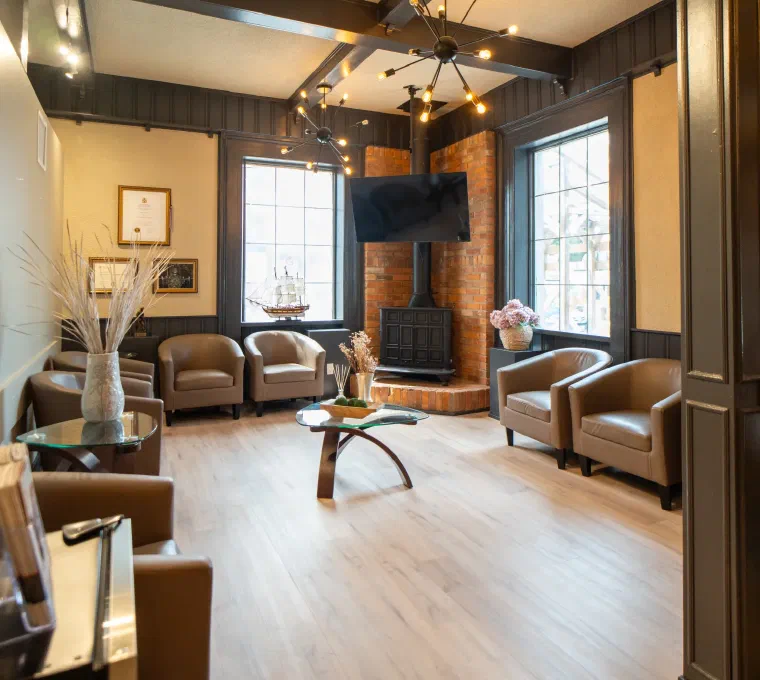 The warm waiting area at Cookstown Dental Centre