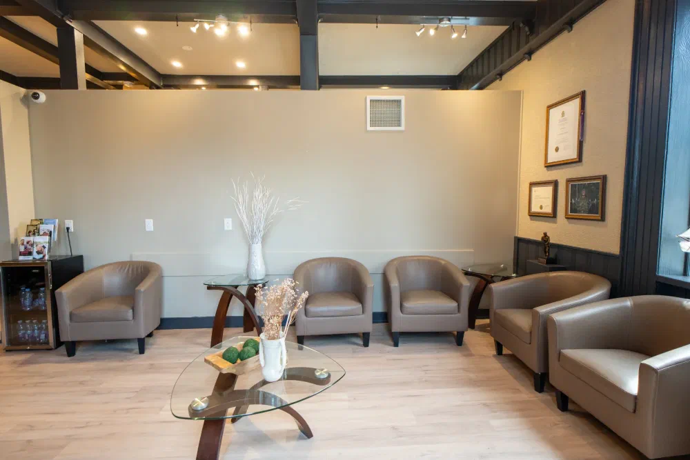 Spacious patient waiting area at Cookstown Dental Centre