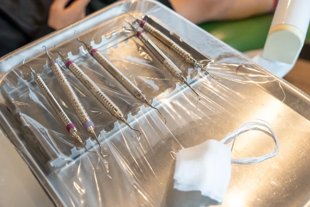 Prepared dental instruments at Cookstown Dental Centre