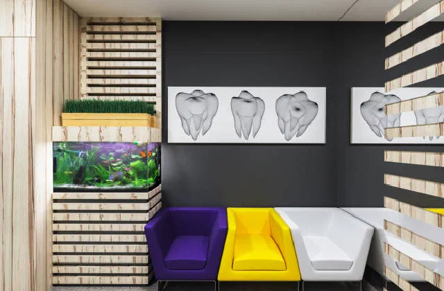A bright and comfortable modern patient lounge