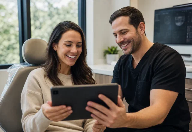 Smile makeover consultation with a dentist