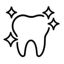 Sparkling tooth with toothbrush symbolizing dental checkups and cleanings