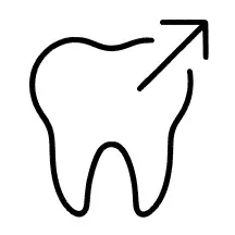 Icon of a wisdom tooth being removed with comfort-focused care